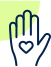 hand with heart icon donate