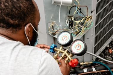 student during HVAC training lesson